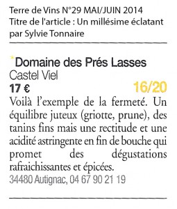 Arcticle Terre de Vin 2014